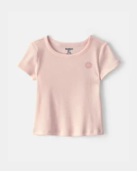 Toddler Girl OshKosh Logo Ribbed Tee - Pink