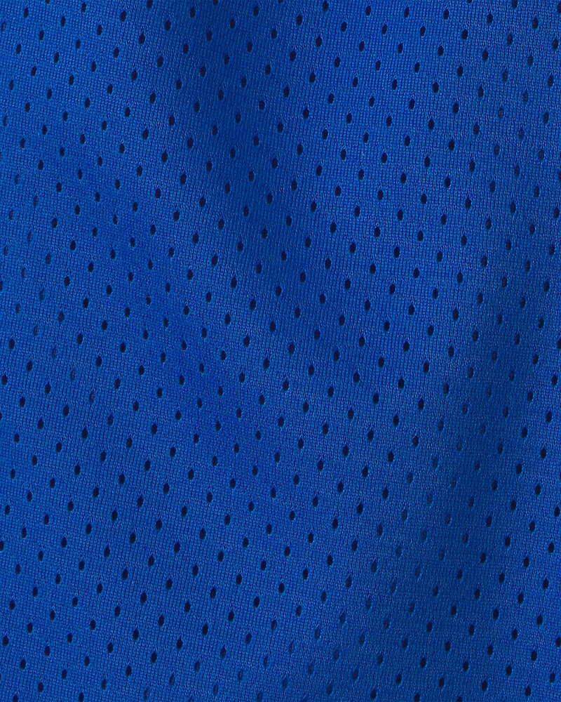 Boys Striped Mesh Active Shorts - Blue