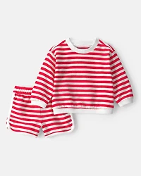 Baby 2-Piece Top & Short Set - Red