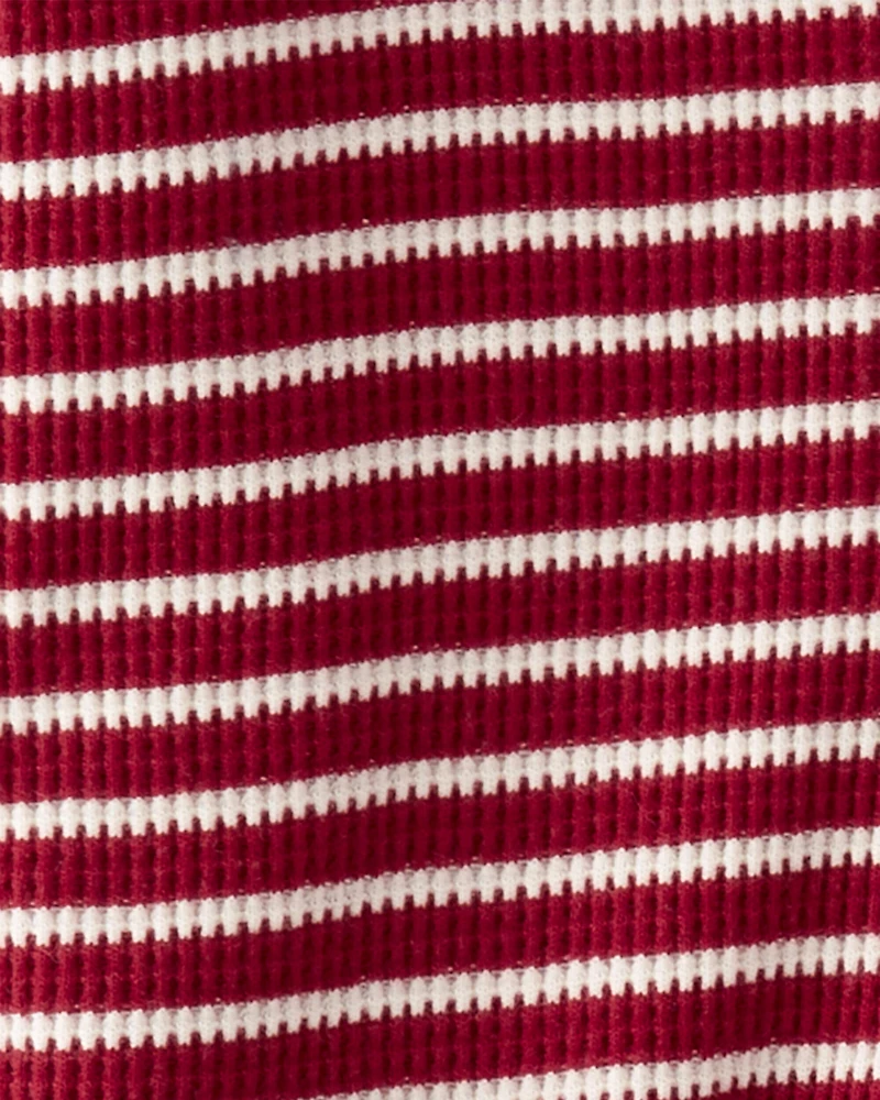 Baby Organic Cotton Waffle Knit Striped Sleep & Play Pajamas