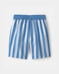 Boys Striped Swim Trunks - Blue