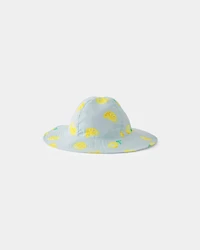 Toddler Girl Reversible Lemon Swim Hat - Blue