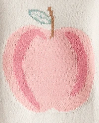 Toddler Girl 2-Piece Apple Long-Sleeve Sweater & Corduroy Pants Set - Ivory/PInk