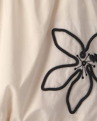 Girls Flower Embroidered Tank Top - Ivory