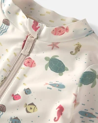Baby Girl Recycled Rashguard Swimsuit in Under the Sea