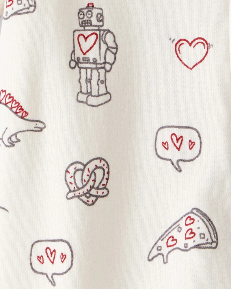 Baby Organic Cotton Sleep & Play Pajamas in Little Loves Print