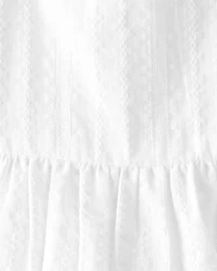 Baby Girl Short-Sleeve Ruffle Top - White