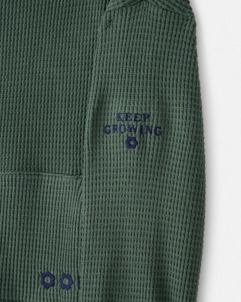 Girls 2-Piece Thermal Hoodie & Jogger Set - Green