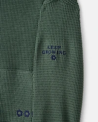 Girls 2-Piece Thermal Hoodie & Jogger Set - Green