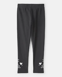 Girls Pull-On Stretch Cozy Leggings - Black