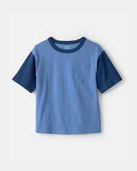 Boys Colorblock Pocket T-Shirt - Blue