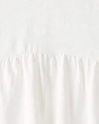 Girls Peplum Short-Sleeve Top - White