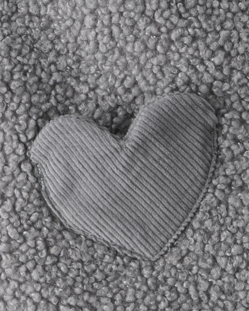 Baby Girl 3-Piece Sherpa Vest Outfit Set - Grey