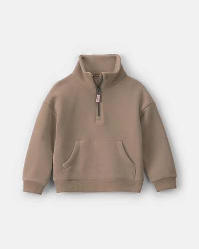 Girls Toddler Girl Fleece Pullover Quarter Zip Sweatshirt
