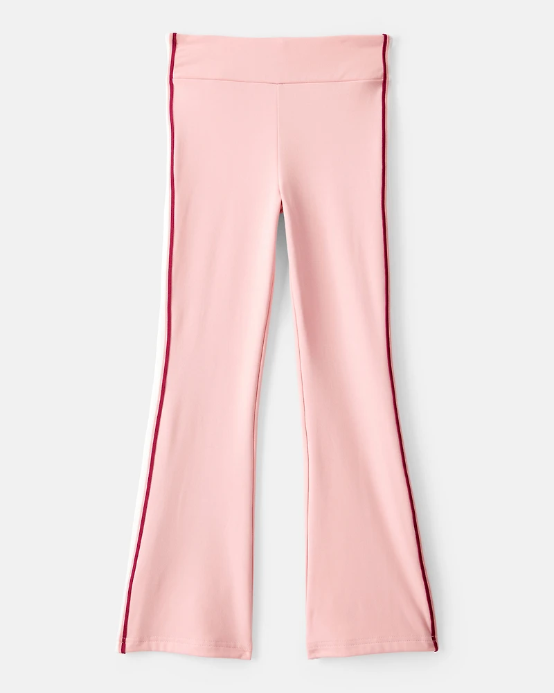 Girls 2-Piece Cherry Graphic Tee & Knit Flare Pants Set - Ivory/Pink