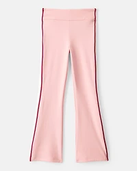 Girls 2-Piece Cherry Graphic Tee & Knit Flare Pants Set - Ivory/Pink