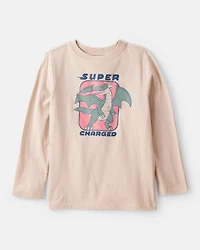 Boys Super Charged Long-Sleeve Graphic Tee - Tan