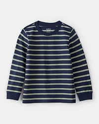 Toddler Boy Striped Long-Sleeve T-Shirt - Navy/Green