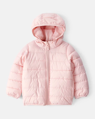 Toddler Packable Hooded Puffer Jacket - Pink