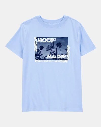 Kid Hoop All Day Short-Sleeve Graphic Tee - Blue