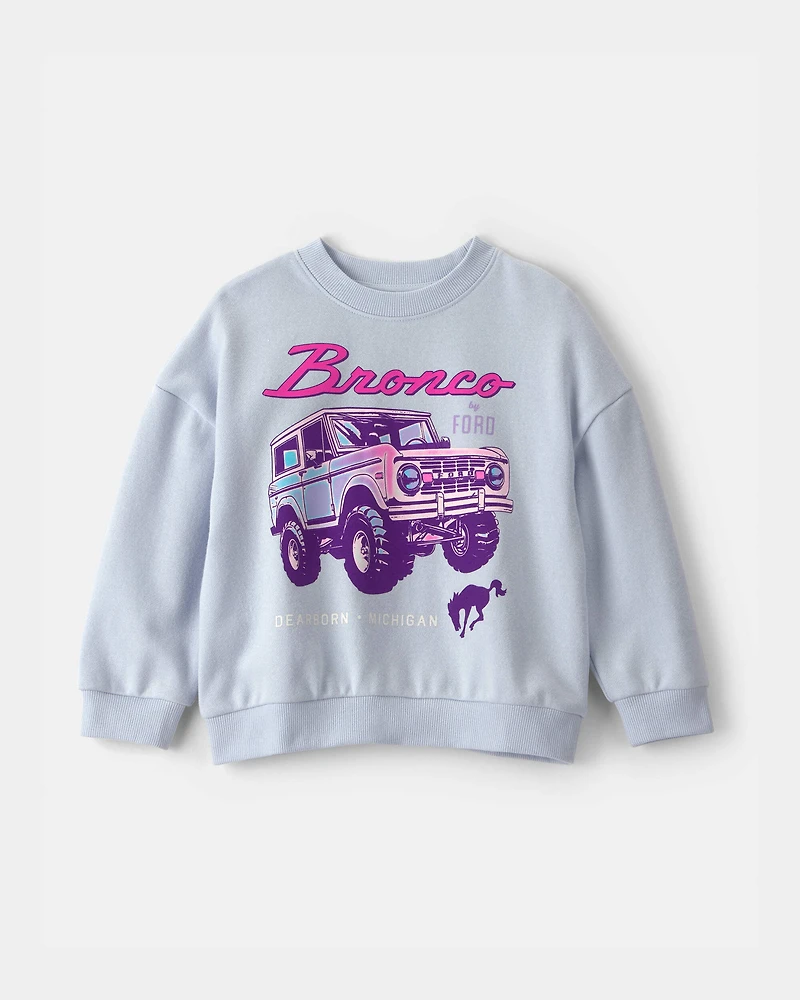 Toddler Girl Ford Bronco French Terry Pullover Sweatshirt - Blue
