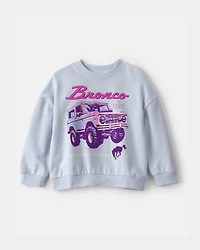 Toddler Girl Ford Bronco French Terry Pullover Sweatshirt - Blue