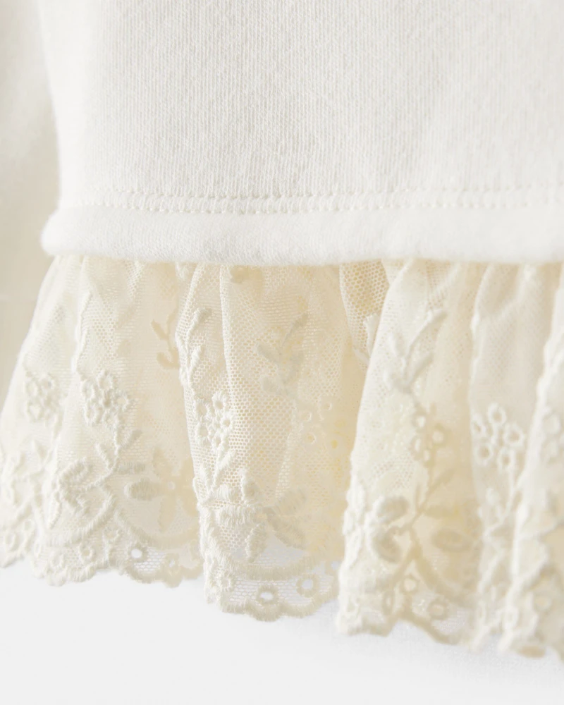 Baby Girl Fleece Long-Sleeve Top - Ivory