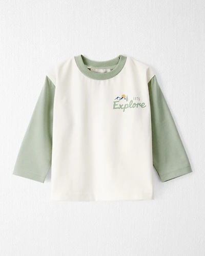 Baby Girl Organic Cotton Let's Explore Long-Sleeve Tee