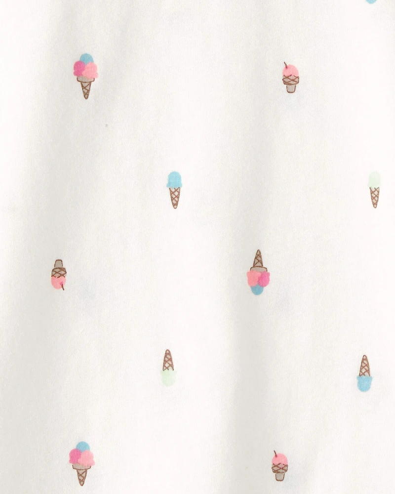 Toddler Girl Ice Cream Relaxed Top - Ivory