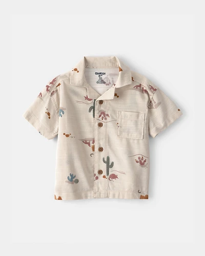 Baby Boy Desert Short-Sleeve Button-Down Shirt - Beige