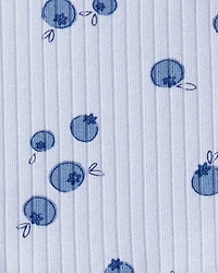 Baby 2-Piece Blueberry Ribbed Tee & Pull-On Pant Set - Blue