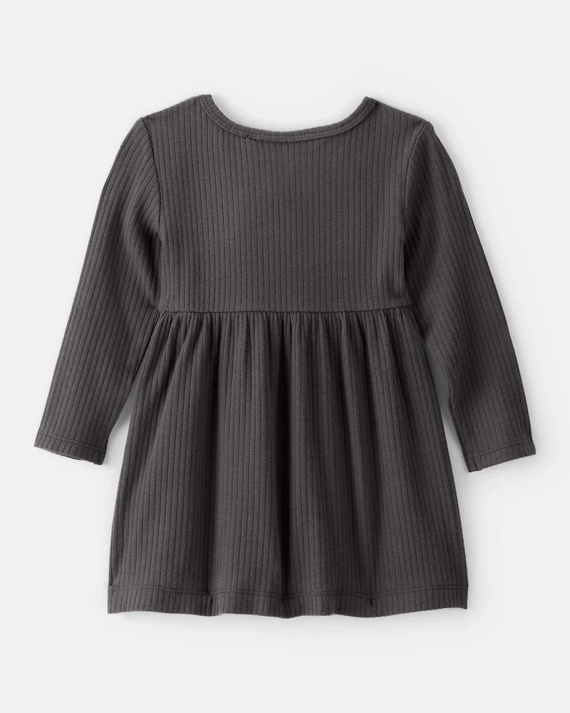Baby Girl Long-Sleeve Dress - Black