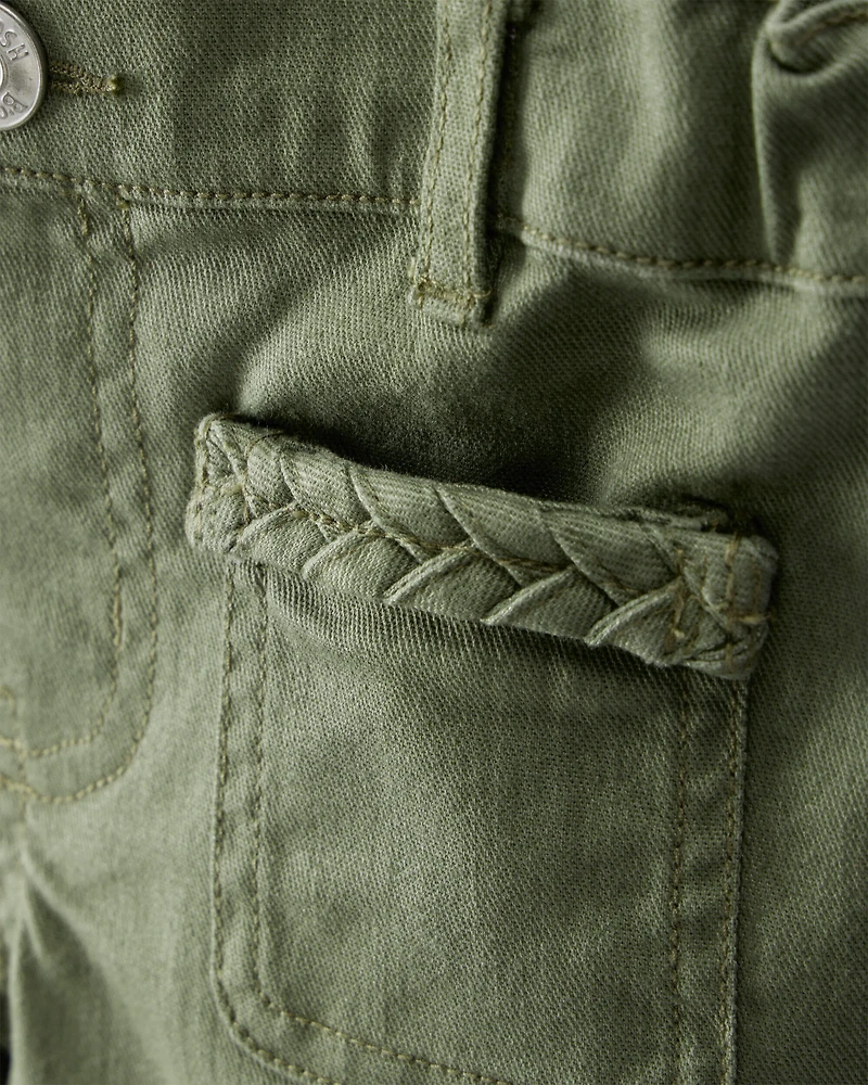 Baby Girl Cotton Flare Pants - Green