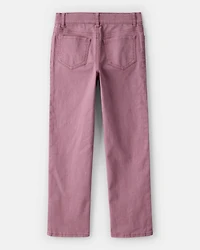 Girls Button-Front Straight Leg Pants - Purple