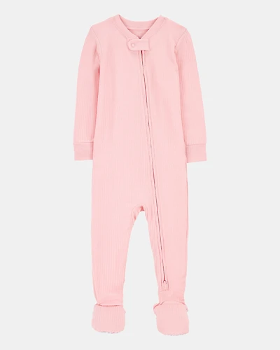Baby Girl Solid PurelySoft Footie 1-Piece Pajamas - Pink