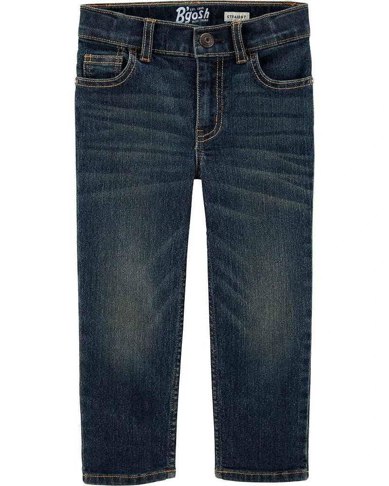 Baby Faded Dark Wash Straight-Leg Jeans