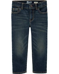 Baby Faded Dark Wash Straight-Leg Jeans