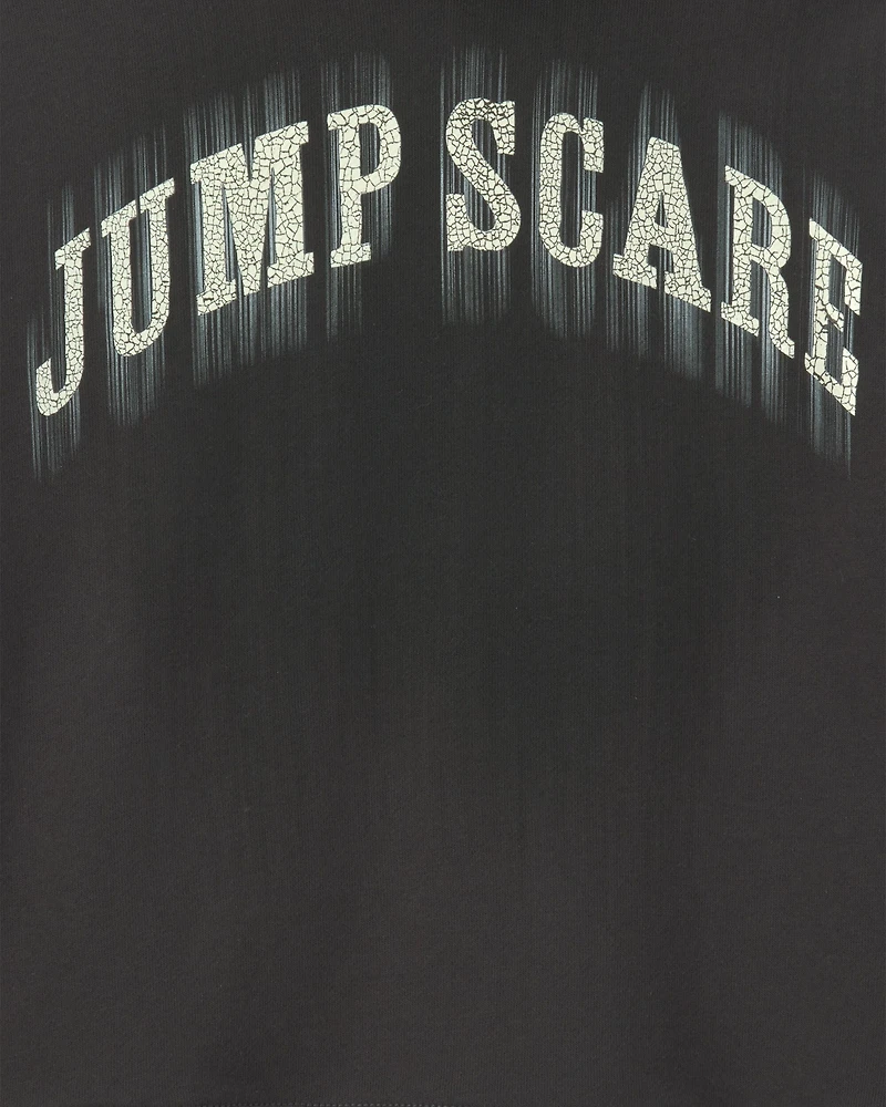Boys 'Jump Scare' Halloween French Terry Hoodie - Black/White