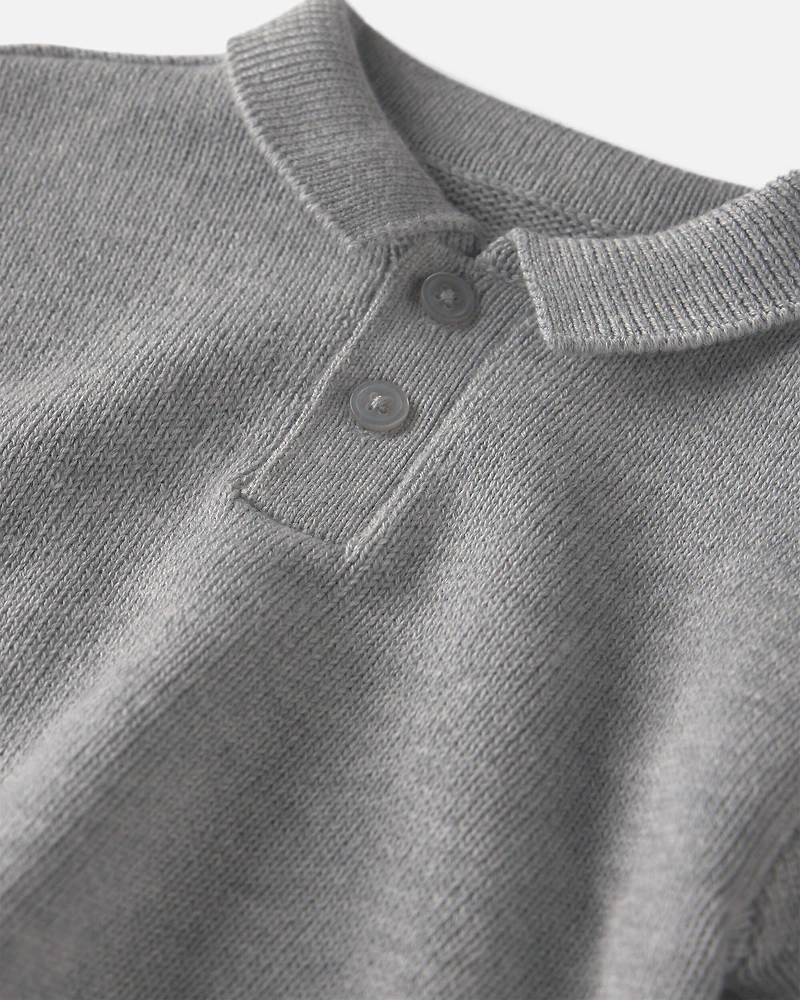 Baby Boy Organic Cotton Sweater Knit Polo