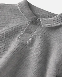 Baby Boy Organic Cotton Sweater Knit Polo
