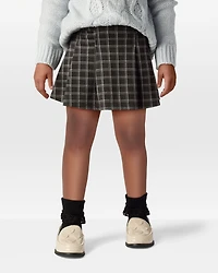 Toddler Girl Plaid Skirt - Grey