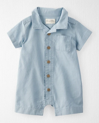 Baby Linen Romper Made with Organic Cotton