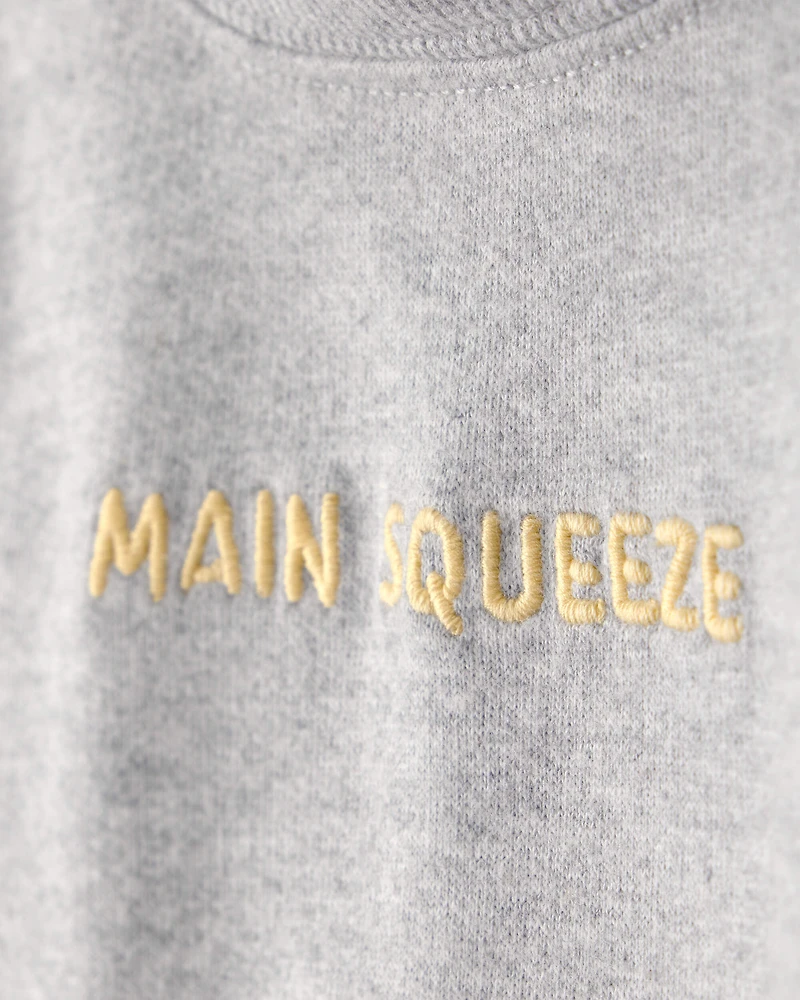 Baby Boy 'Main Squeeze' Short-Sleeve Hooded Romper - Grey