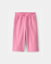 Baby Girl French Terry Wide-Leg Active Pants - Pink