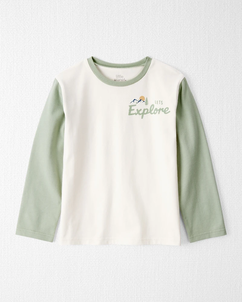 Kid Organic Cotton Let's Explore Long-Sleeve Tee