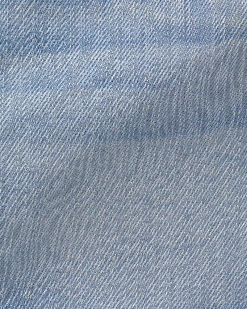 Toddler Girl Eyelet Trim Denim Shorts - Light Wash