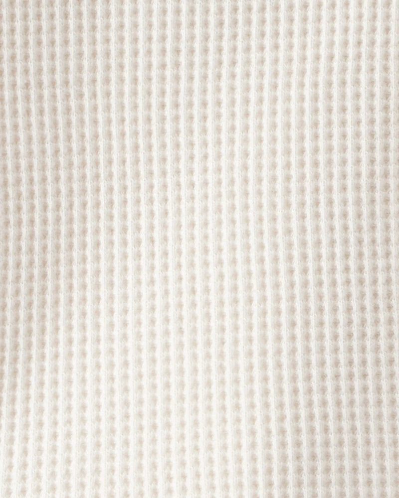 Baby Boy Long-Sleeve Waffle Knit Utility Shirt - White