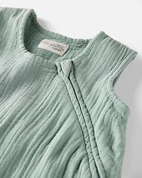 Baby Organic Cotton Gauze Wearable Blanket in Green