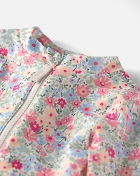 Baby Girl Recycled Rashguard Swimsuit in Meadow Mix