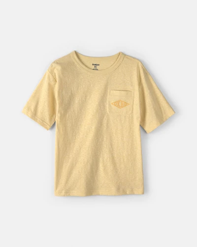 Kid OshKosh Logo Embroidered Pocket Graphic Tee - Yellow